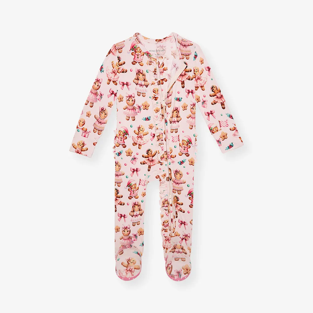 Ginger Posh Footie Ruffled Zippered One Piece