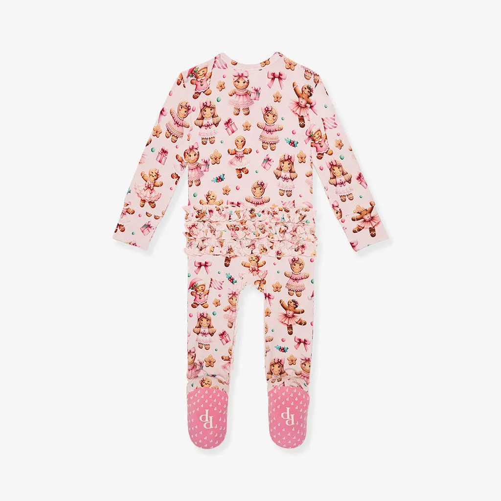 Ginger Posh Footie Ruffled Zippered One Piece