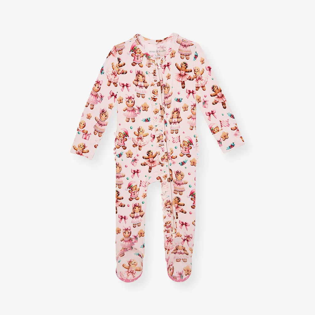 Ginger Posh Footie Ruffled Zippered One Piece