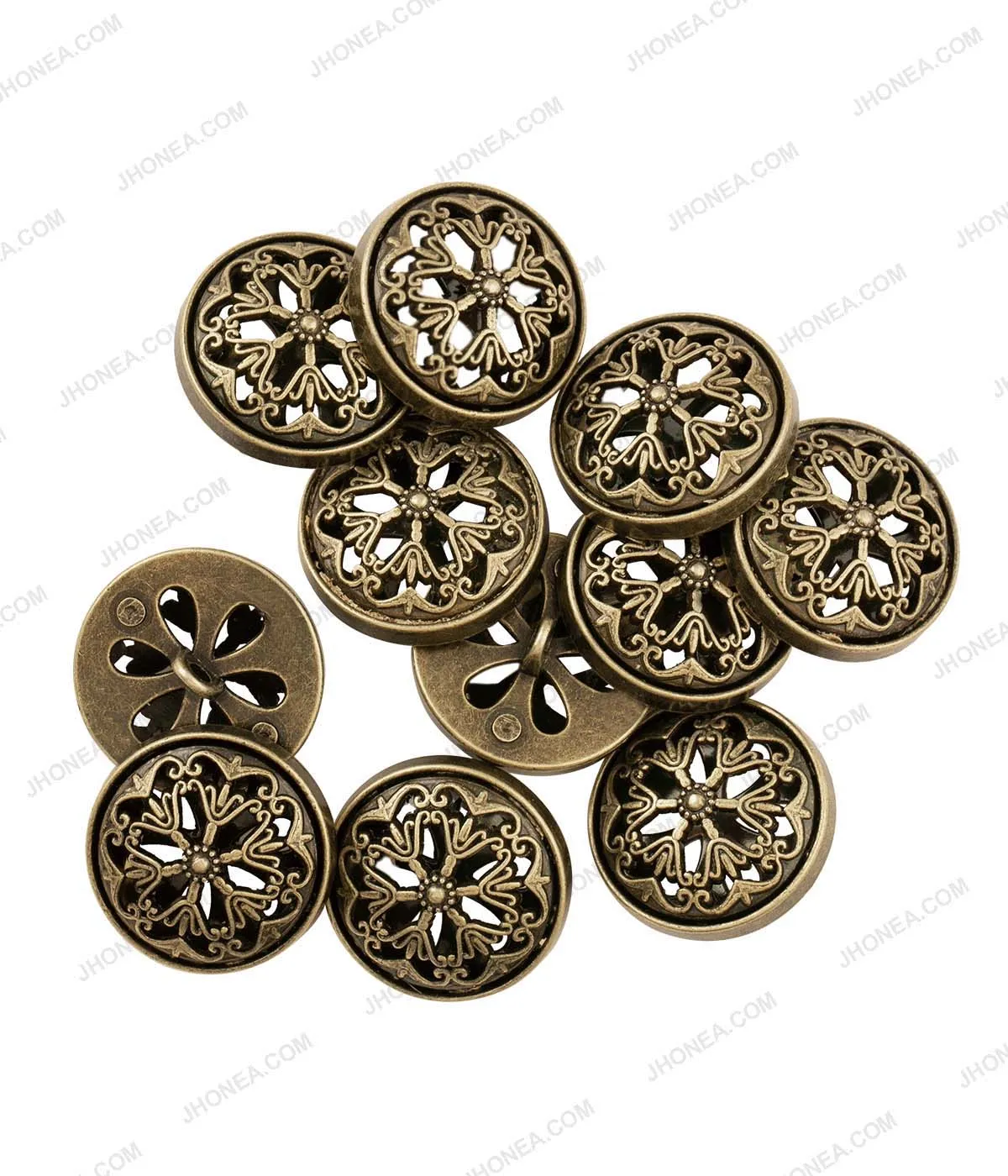 Historic Design Cutwork Antique Brass Dome Surface Buttons