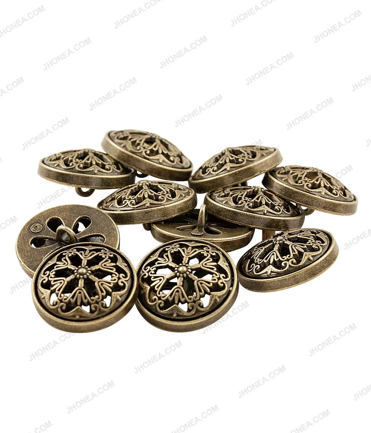 Historic Design Cutwork Antique Brass Dome Surface Buttons