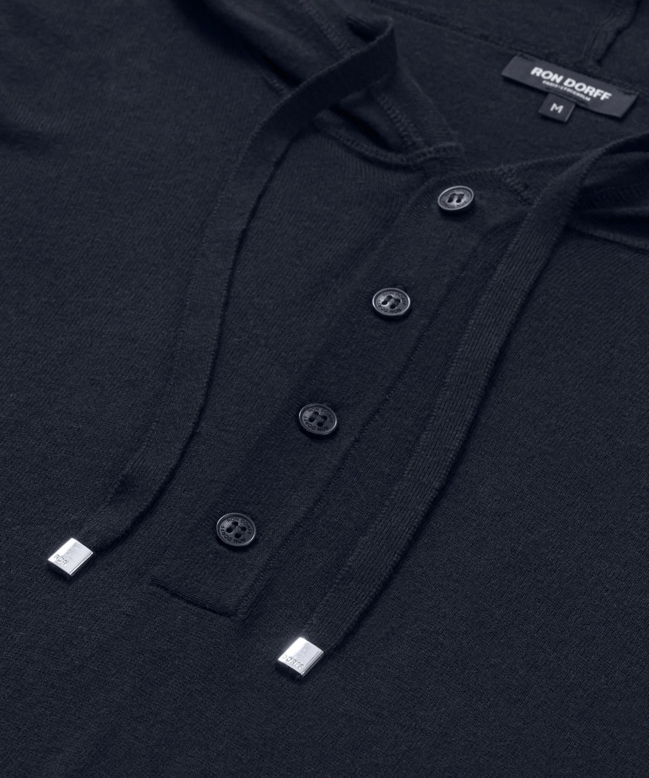 Light Cotton-Silk Hoodie Sweater: Navy