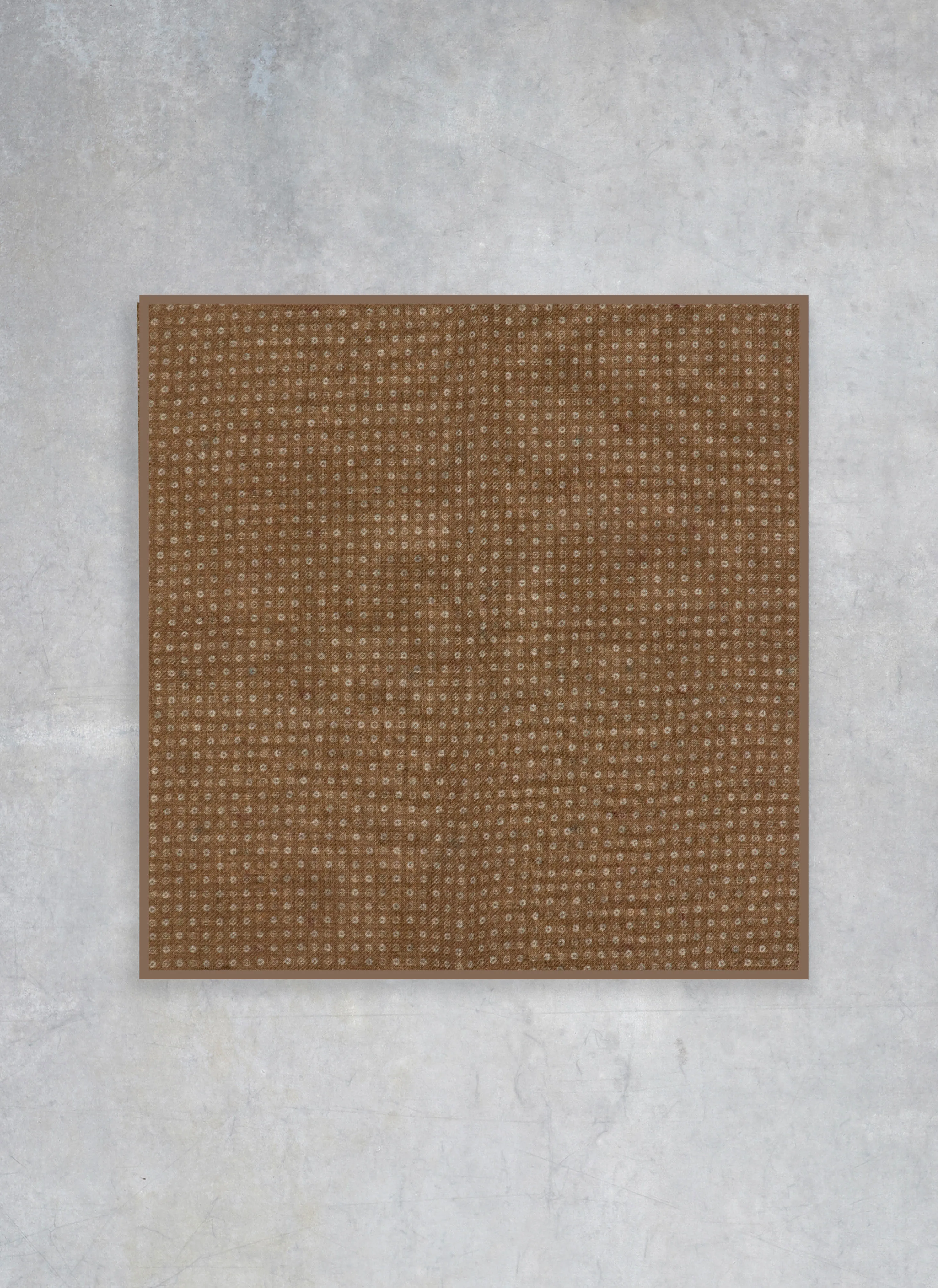 Men's Dot Wool Pocket Square in Taupe